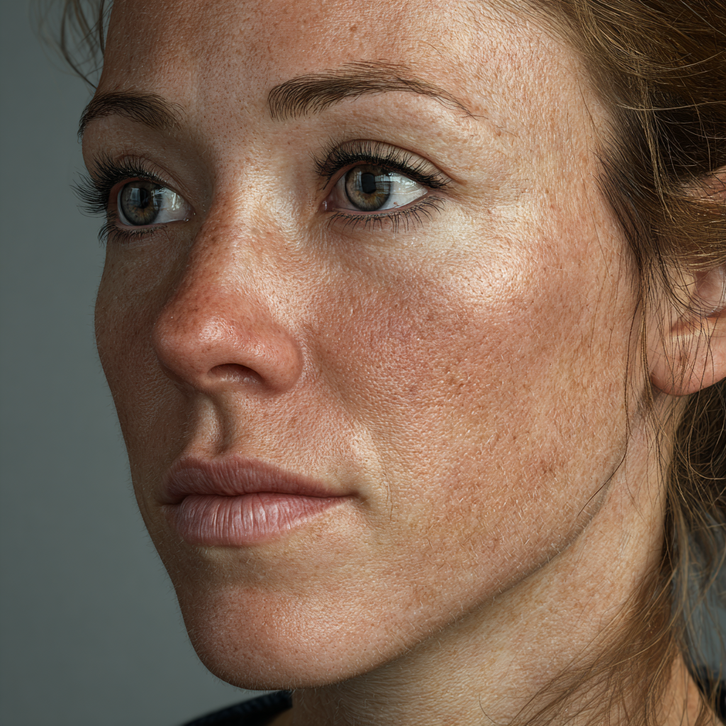 Cheek contouring result